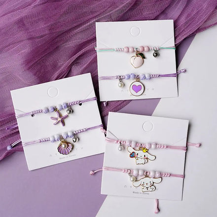 Risingmoon Customized Bracelet Acrylic Kids Bracelet Cute Cartoon Glass Beaded Bracelet Ladies Bangle Pendant Jewelry