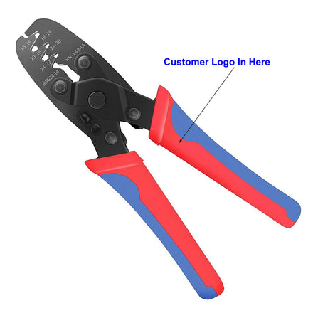 YUHANG OEM Customizable High Carbon Steel Blue 3-Year Warranty 24-14 AWG Terminal Crimping Tool DIY Automotive Plier