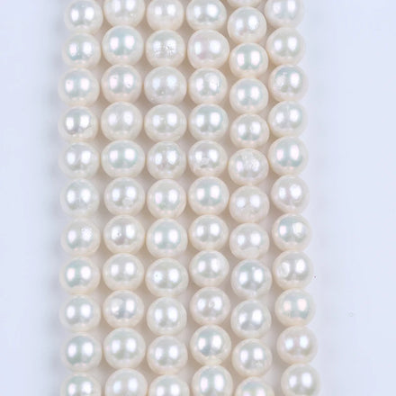 Zhuji Pearls Natural 11-13mm White Edison Round Freshwater Pearl Strands for Jewelry Making