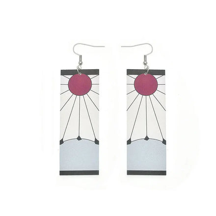 Wholesale Tanjiro Earrings Japanese Anime Demon Ear Clip Slayer Fashionable Acrylic Butterfly Pendant for Women and Men