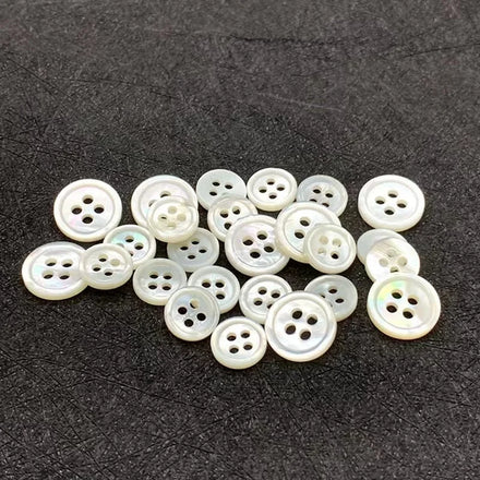 Wholesale Customizable White Mother of Pearl 4-Holes Button Polished Shirt MOP Shell Premium Quality Clothing Accessory