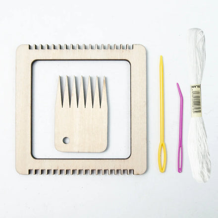 Wooden Mini Tiny Weaving Loom with Comb in Pack for Weaving Beginner