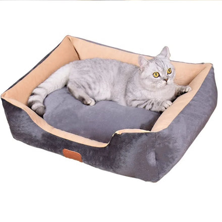 Elite Thickened Calming Cat Sofa Bed Long Plush Washable Custom Warm Anti-Anxiety Nest for Small Cats Indoor Pet Supplies