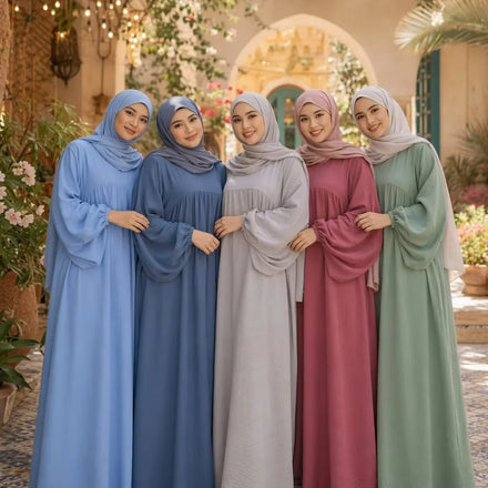 Loriya Oversized Closed Abayas Dubai Turkey Modest Abaya Women Muslim Dresses EID Islamic Clothing Plus Size Womens Dress