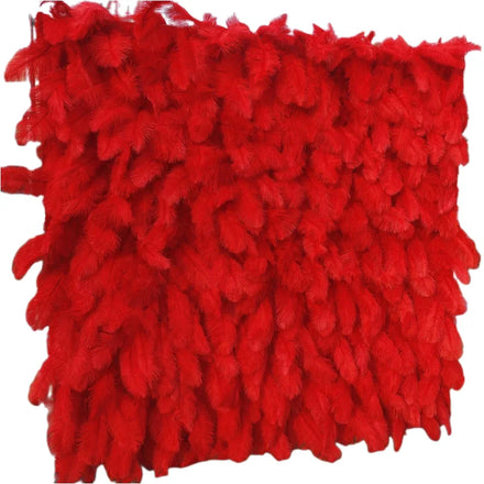 High End Red Ostrich Feather Wall Backdrop Panels Roll up Feather Flower Wall for Wedding Decor