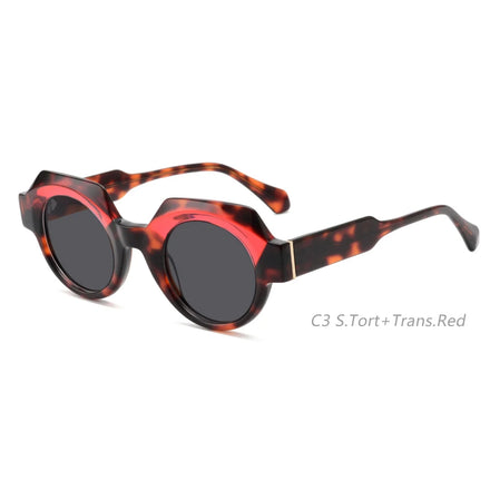 Special Shaped Frames Trendy Styles High-quality Acetate Polarized TAC Lenses Sunglasses Unisex Transparent/Green