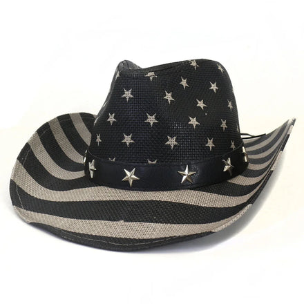 Western Classic Vintage Cowboy Hat Printed Independence Day American Design for Outdoor Party Casual Travel Summer Appropriate
