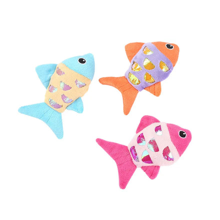 Sustainable Plush Fish Cat Toy With Catnip and Sound Funny Interactive Pet Supplies 5cm Size Manufacturer's Carton Packing