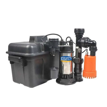 GP Enterprises Pump Manufacturer Made 1/3 hp Primary Sump Pump 1/16 hp 12V DC Power Backup Sump Pump