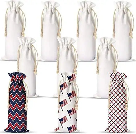 Sublimation Blank Wine Bottle Cover Soft Canvas Wine Bottle Gift Bags