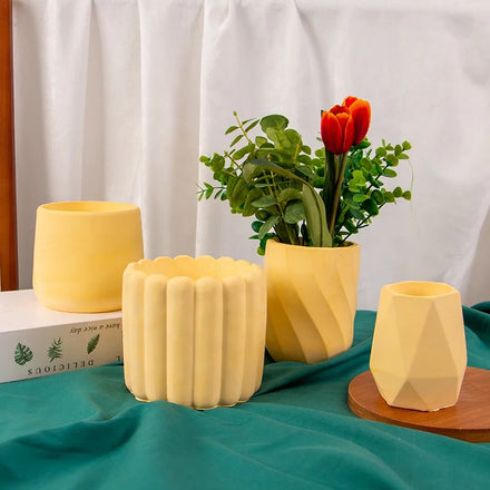 Cylindrical Petal-shaped Diamond-shaped Diamond-shaped Wavy Silicone Flower Pot Mold Vase-shaped Flower Pot Mold