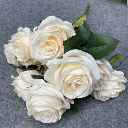 Ready Ship U-3299 Wedding Decoration Artificial Silk White Pink Rose Flower Bouquets