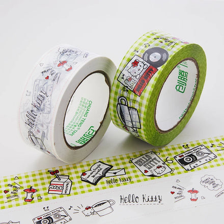 Cute Cartoon Water Activated Acrylic BOPP Single Sided Decorative Stickers Customizable Waterproof Box Sealing Tape Factory