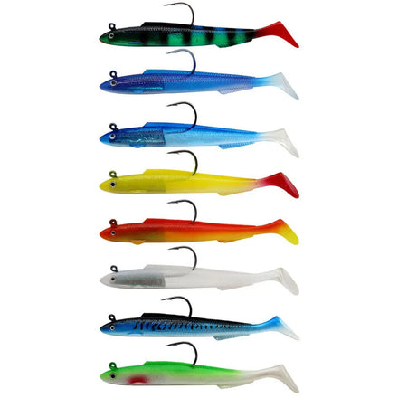 Factory Price 15cm 30g Eel Sea Bass T Tail Soft Fish Bait With Lead Head Hook 8 Color Jig Head Lure Boat Fishing Pesca