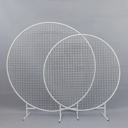 Wholesale Wedding Props Wrought Iron Ring Arches Outdoor Lawn Wedding White Gold Wedding Circle Arch Flower Stand