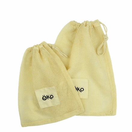 Wholesale Organic Cotton Drawstring Net Bag for Vegetables and Fruits Degradable Mesh Storage With Print Industrial Use
