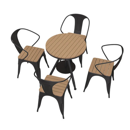 Courtyard Garden Small Table and Chair White Outdoor Round Table Aluminium Outdoor Furniture Garden Dining Table
