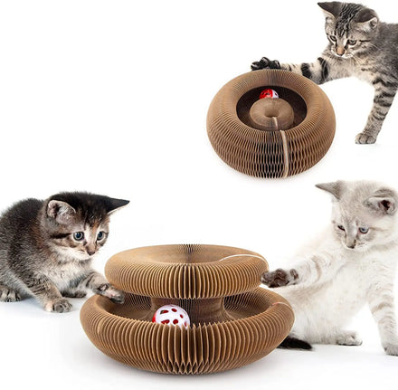 Magic Organ Cat Scratch Board Foldable Pad Cat Scratcher Bed Magic Organ Cat Scratching Board With Toy Bell Ball
