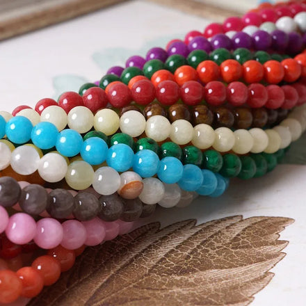 DS Factory Wholesale Natural Stone Beads Diy Jewelry Crystal Agate Chalcedony Beads