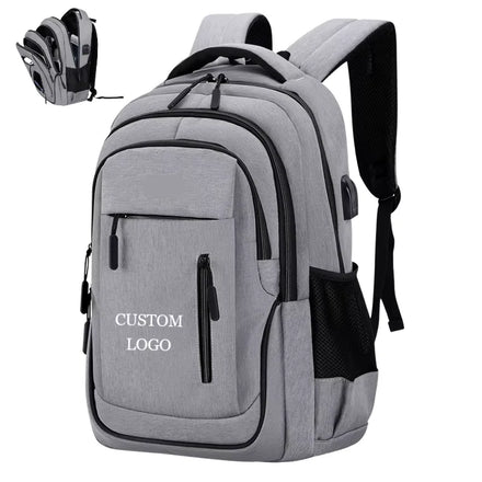 OEM Factory Custom Logo Business Laptop Backpack With USB Charging Port Waterproof Slim Professional Travel Work Bag