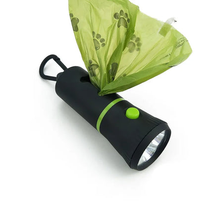 Maychan Portable Dog Poop Bag Dispenser With Flashlight Pet Waste Bags Dispenser With Button Battery