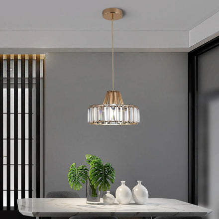 Wholesale Customizable Minimalist Iron Pendant Light Crystal Chandelier for Kitchen Island Warm White Light