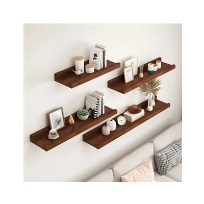 Kitchen Bathroom Brown Wood Wall Shelf 30cm 60cm 90cm 120cm Wooden Floating Wall Shelves for Home Decor