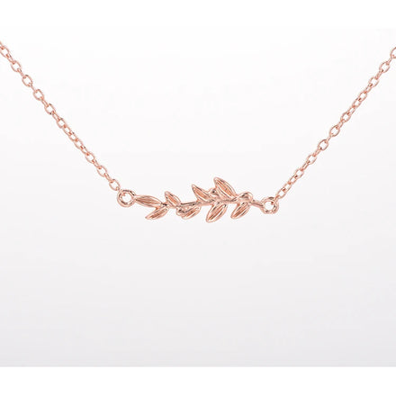 Simple Squid Rose Gold 925 Sterling Silver Ultrafine Necklace for Women Fashionable Wheat Leaf Weddings Parties Anniversaries