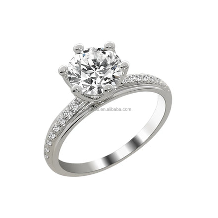 Moissanite Jewelry Wedding Ring Gold Elegant Engagement for Women 14K White Circle Wedding Bands or Rings Wholesale Moissanite