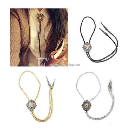 Vintage English Bolo Tie Denim Polo Tie Western Men's Necklace Shirt Bow Tie Accessories