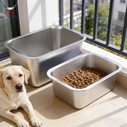 Stainless Steel Food Large Metal Bowls No Spill Water Bowl with Non slip Mat for Dogs Multiple extra Dogs Breeds Indoor Outdoor