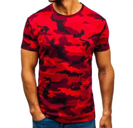 Factory New Print Camouflage Fast Drying Shirt Top Short Sleeve Gym T-shirt for Men Outdoor Camping