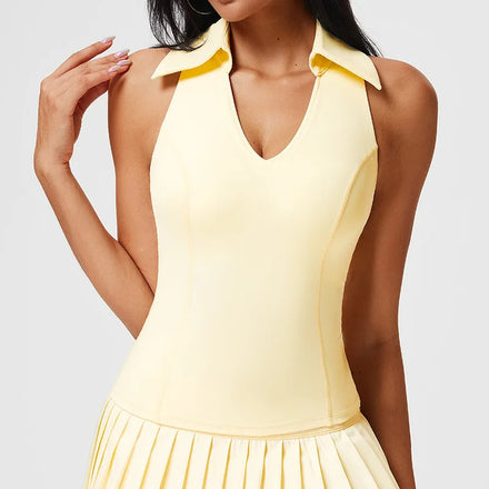 YIYI Hot Sale V Neck Quick Dry Tennis T-shirts Breathable Sweat-wicking Golf T-shirts Women Sleeveless Polo Golf Tops