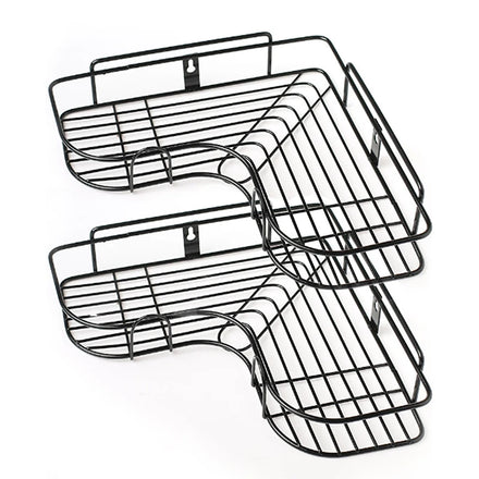 Shower Caddy 2 Pack Corner Shower Caddy Shower Shelf for Bathroom and Kitchen Storage Matte Black With Drilling