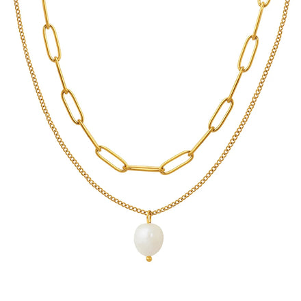 Hot Selling Freshwater Pearl Pendant Chain Necklace Women's Collarbone Chain Necklace