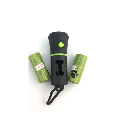 Maychan Portable Plastic Capsule Shape Pet Dog Poop Bags Holder Dispenser With Built-In Led Torch Flashlight