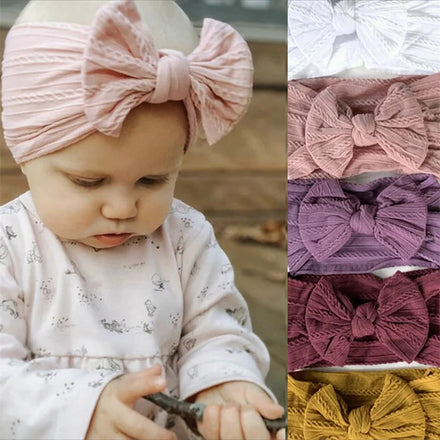 Baby Hair Accessories Large Bow Soft Elastic Multi-Color Baby Headbands Nylon Headband Baby Hairbands for Girls