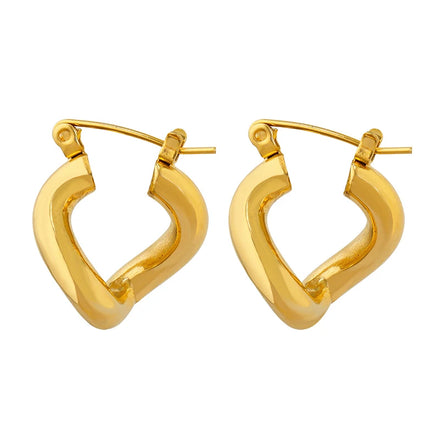 Vintage Versatile Stainless Steel Earrings Twisted Heart Irregular Earrings