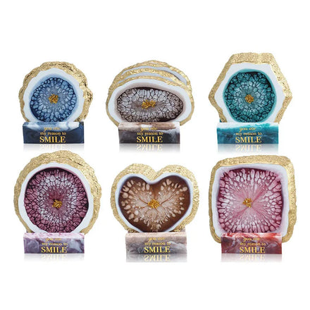 YS Oval Square Round Heart Irregular Coasters Set Mold DIY With Coaster Stand Silicone Candle Plaster Mould Home Decoration Tool