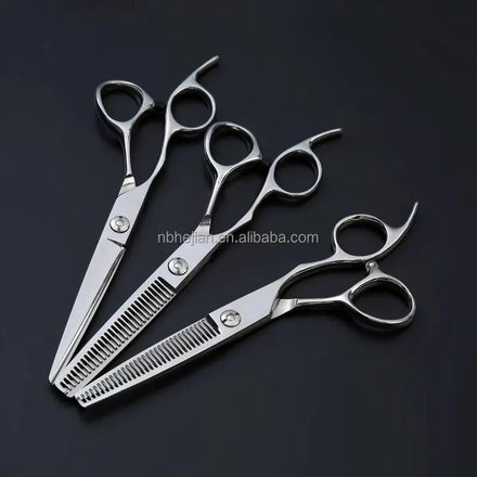 440C Beauty Hair Scissors 6.0 Inch Left-Handed Barber Scissors with Thinning Blade Japanese Steel Handle 59-60 HRC LT