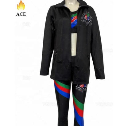 Newest Cheerleading Manufacturer Custom Cheer and Dance Team Wear Running Sports Sublimated Track Suit Warm Ups