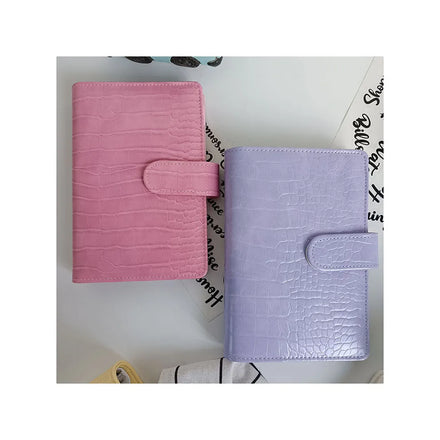 Wholesale Office Custom Faux Leather Notebook Loose Leaf Ring Binder Cover Checkered A6 Binders Wallet Crocodile Budget Binder