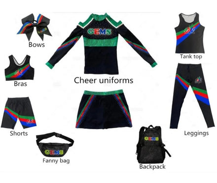Ace Sports Dance Team Practice Wear Cheerleading Jacket and Leggings Cheerleading Uniforms Customized Cheer Warm Ups Tracksuits