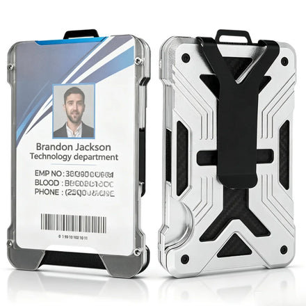 Metal RFID Blocking Money Clip Wallet RFID Aluminum Credit Card Holder Wallet with ID Pocket Credit Card Card Holder