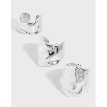 Fashion Luxury 18K Gold Earrings Irregular Pierced Earrings Women Uneven Silver 925 Single Clip on Earrings