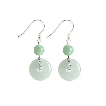 Aventurine JADE Stone Earrings Stainless Material Natural Stone ES009