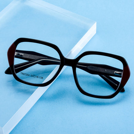 Oversized TR90 Women Optical Frame Eyeglasses Frame Blue Ray Blocking Optical Glasses Custom Logo Eyewear