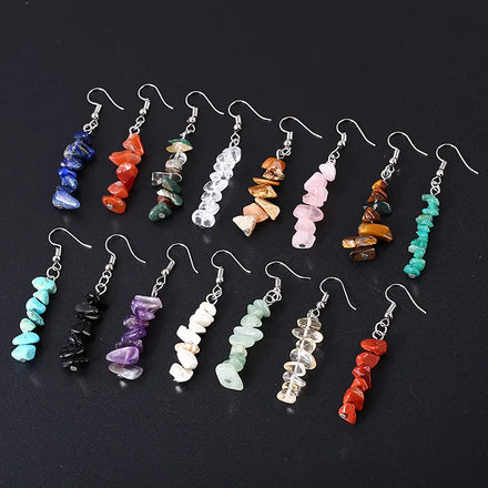 Natural Stone Earrings Stainless Material Natural Stone for Women and Girls ES028