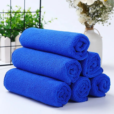 Custom Eco-Friendly Microfiber Towel & Cloth Reusable Absorbent Cleaning Rag for Kitchen & Car Use 200-500gsm Blue