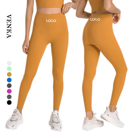 Plus Size High Waist Solid Color No T Line Design Pilates Sports Yoga Pants Running Fitness Training Leggings for Women
